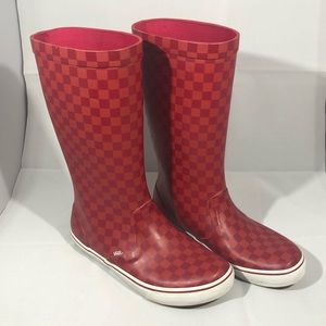 Vans Red Checkered Rubber Rain Boots